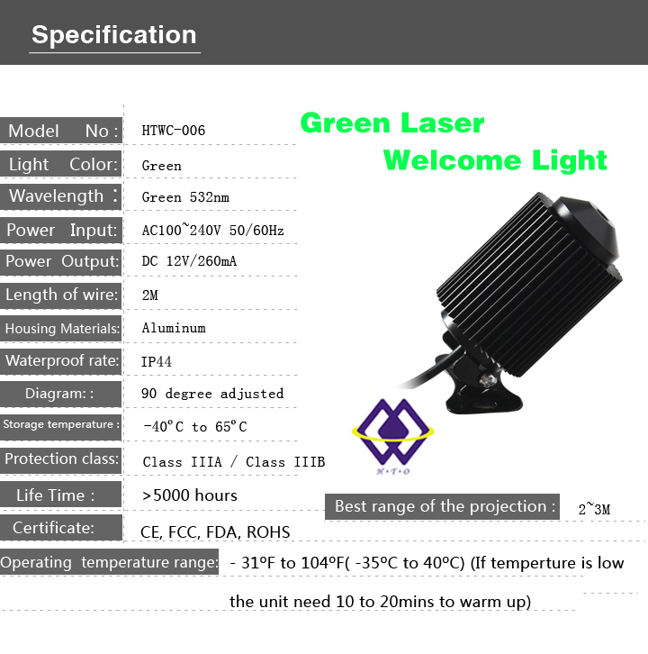 High-Technology Green Laser Welcome Lights for Doorway