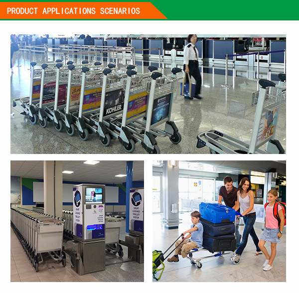 Airport Luggage Trolley Carts with Auto Hand Break