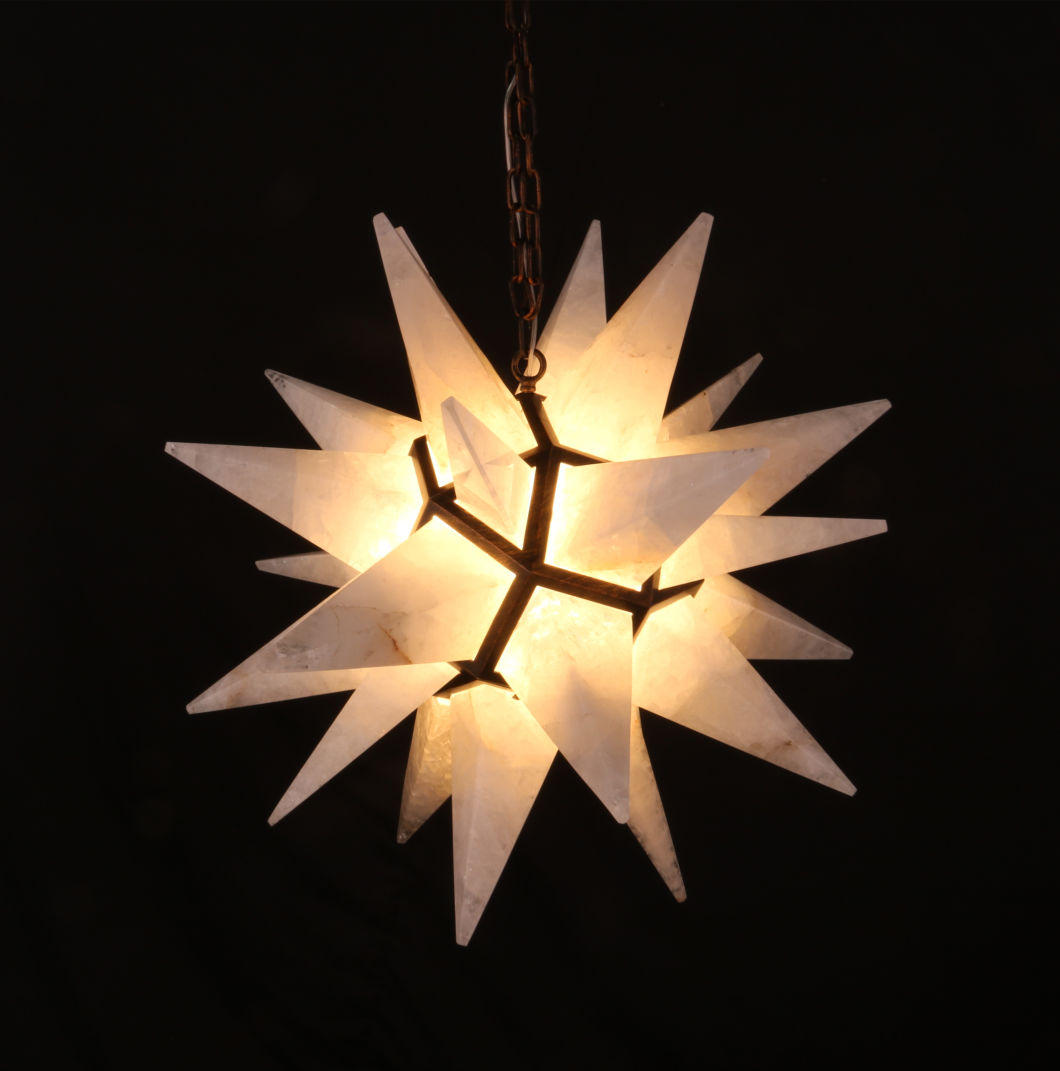 Rock Star, Quartz Crystal Star, Art Pendant Lamp, Chandelier, LED Light, Decorative Lighting