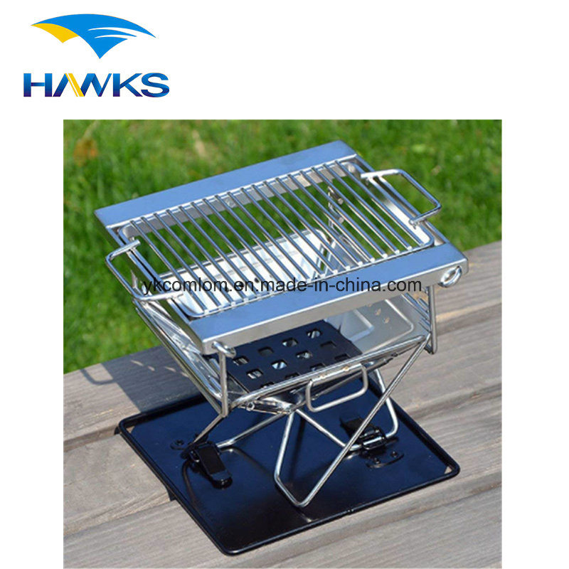 CL2C-ANS48 Comlom Heavy Duty Charcoal Grill Folding Stainless Steel Barbecue Grill