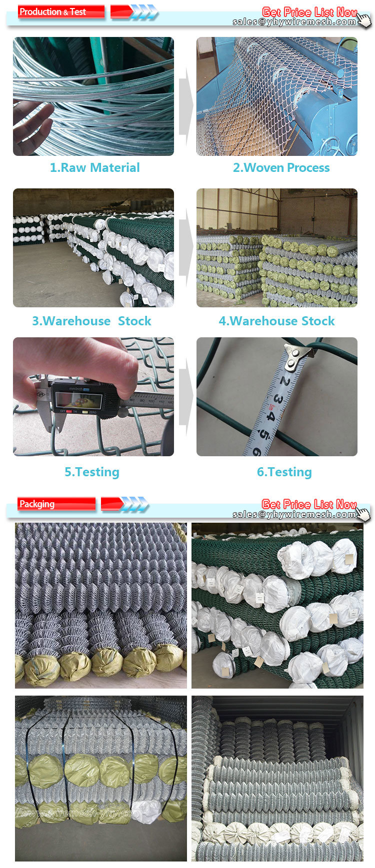 Galvanized 6FT Residential Chain Link Fencing and Accessories