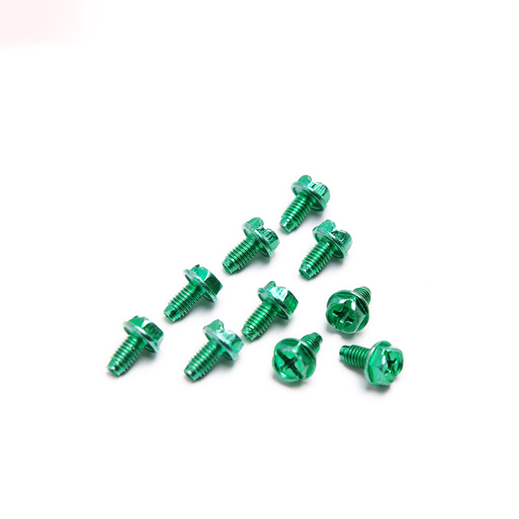 Aluminum Color Cross Recessed Hexagon Triangular Tooth Lock Screw Aluminum Color Cross Recessed Hexagon Triangular Tooth Lock Screw