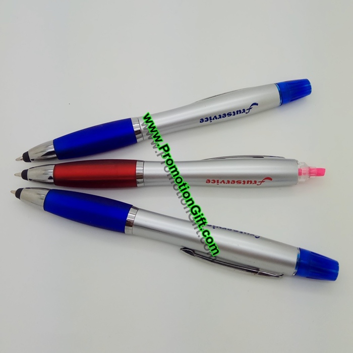 Custom Promotional Plastic Touch Screen Highlighter Ballpoint Ball Point Logo Pen