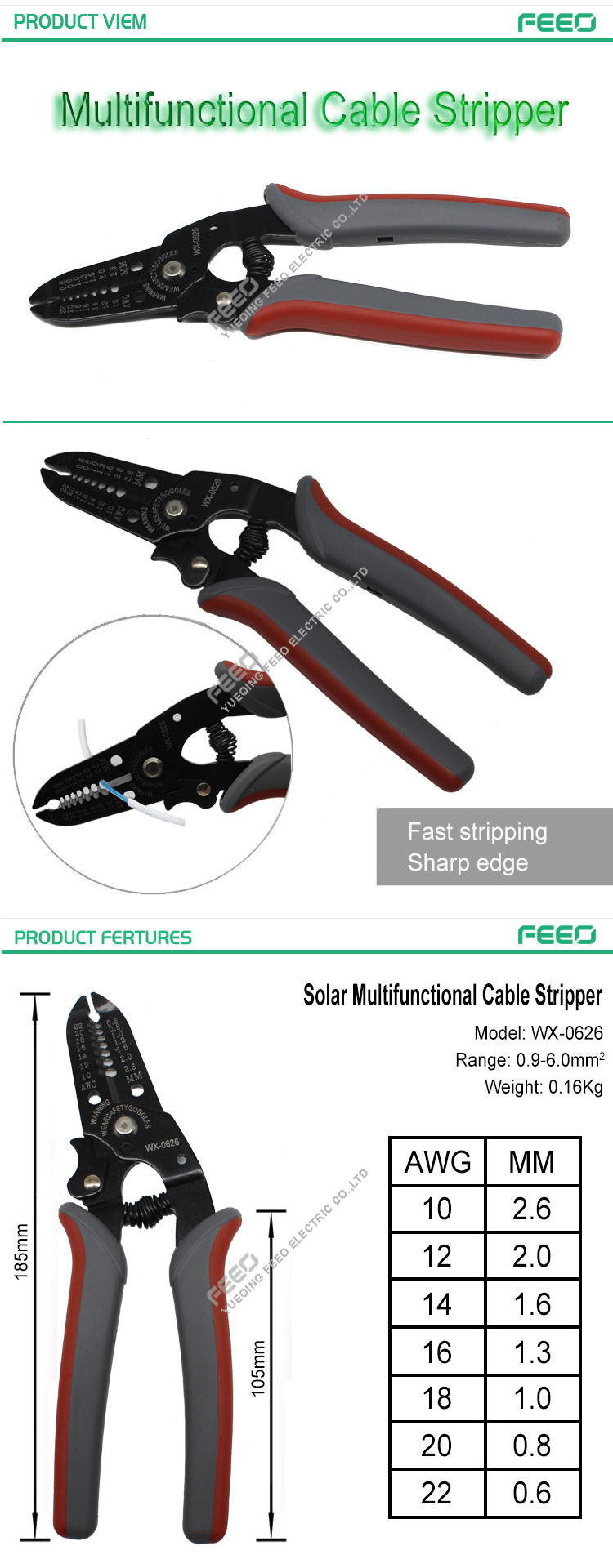 China Supplier Precision Solar Cable Stripper with Cost Price and CE High Quality