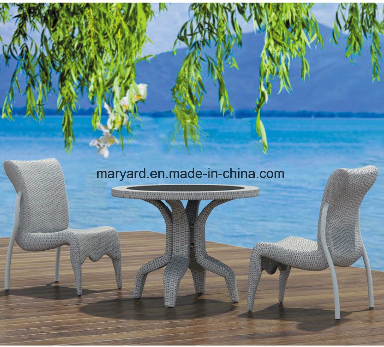 Rattan Dining Table and Chair for Garden