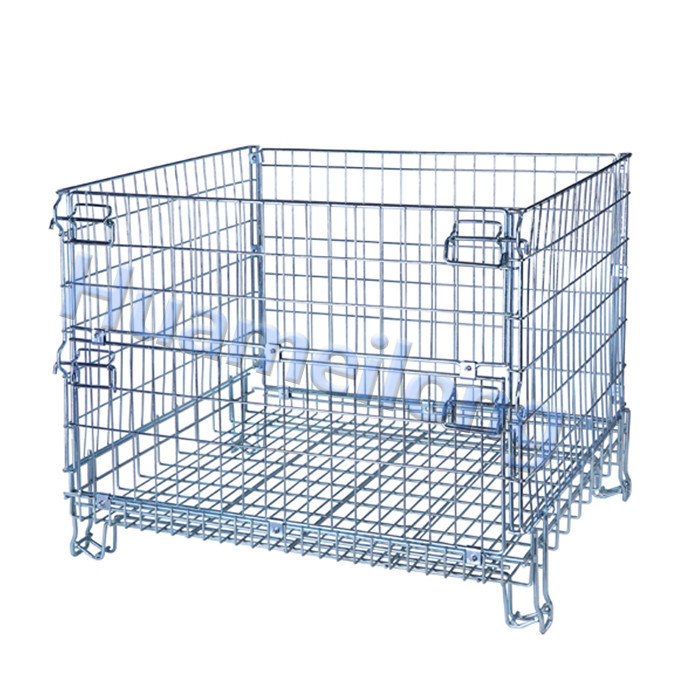 Foldable Metal Steel Galvanized Wire Mesh Crate for Recycle Storage