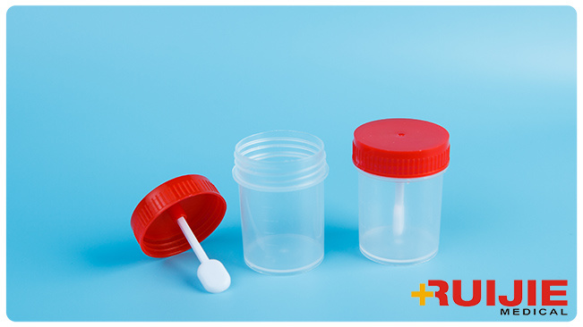 Disposable Plastic 30ml Stool Container Specimen Cup with Spoon