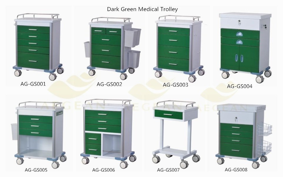 AG-GS004 New Design Dark Green Power Coating Tool Trolley