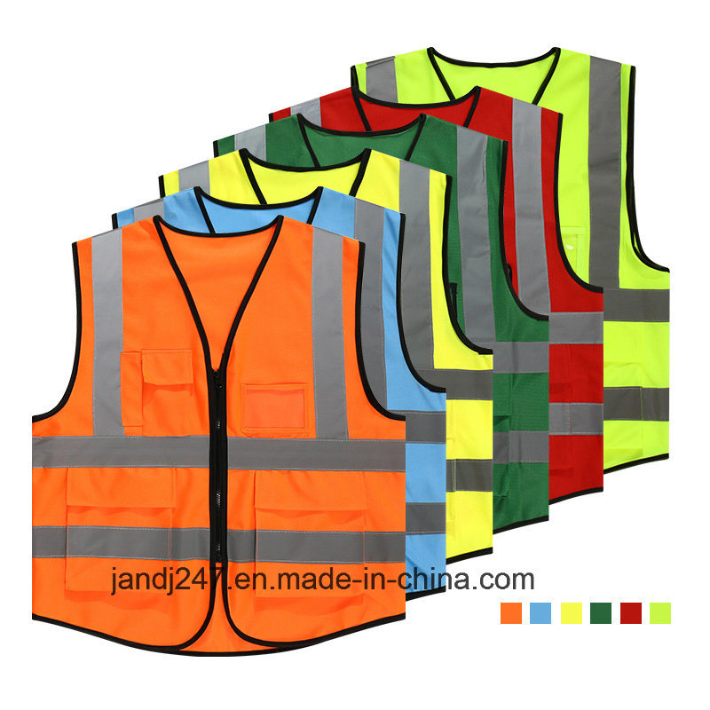 Security Protection High Visibility Yellow Reflective Safety Vest