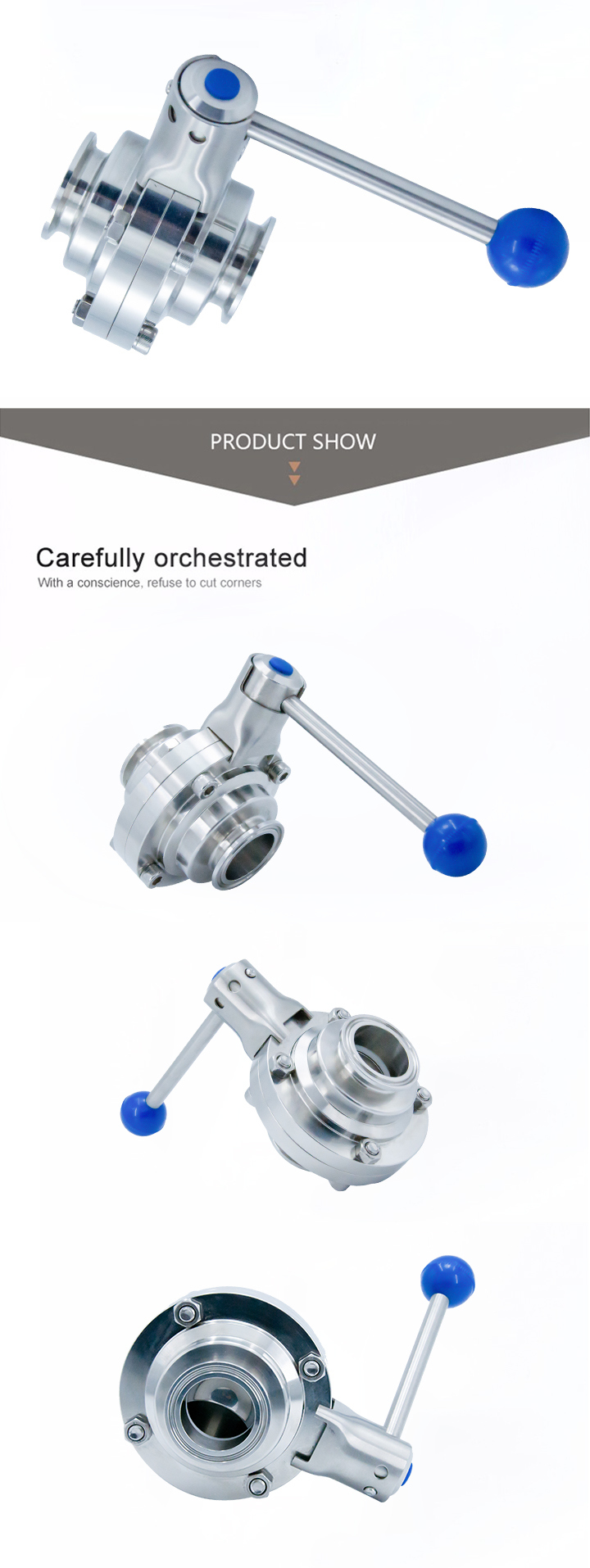 Stainless Steel Sanitary Welding Weld Butterfly Type Ball Valve