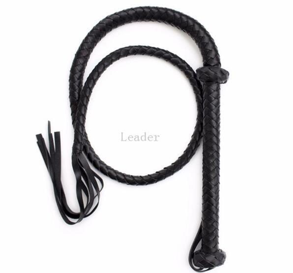 Hot Sell Flirting Sex Products for Couple, Adult Games Toys Long Red/Black Bondage Leather Spanking Ass Whip