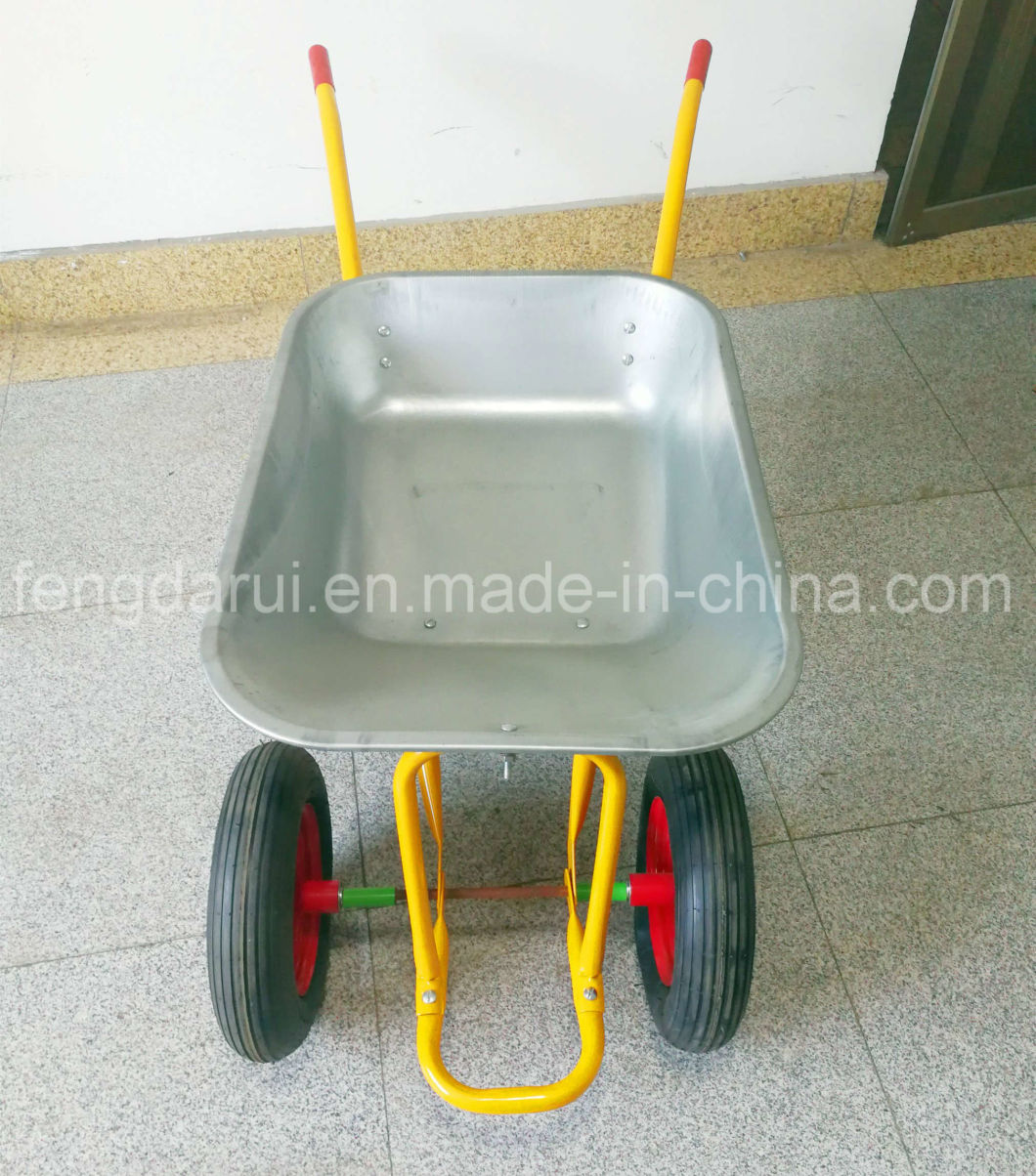 75L Zinc Tray Wheelbarrow (wb5009T) with Double Wheels