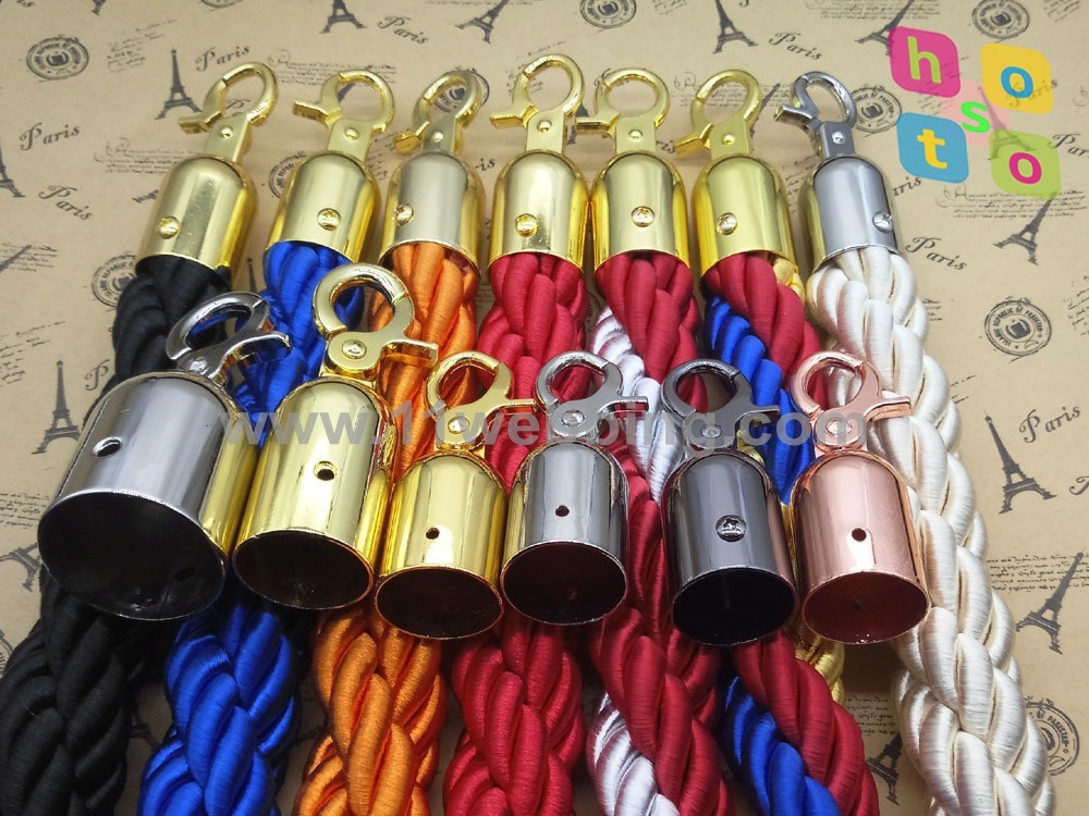 Queue Barrier Velvet Rope/Twist Rope for Hotel Stanchions Rope