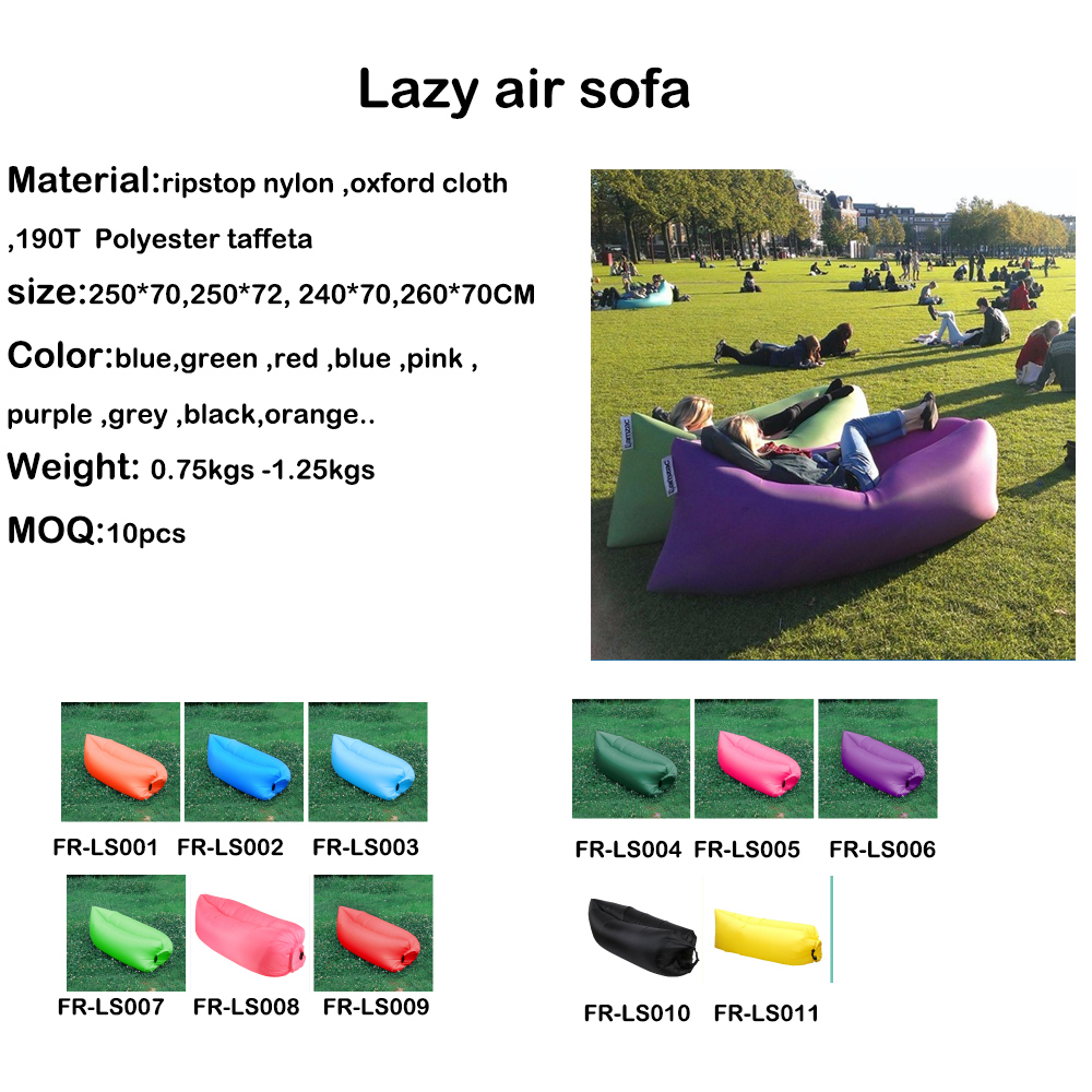 Outdoor Beach Lazy Bed Inflatable Air Lazy Sleeping Bag (Bean)