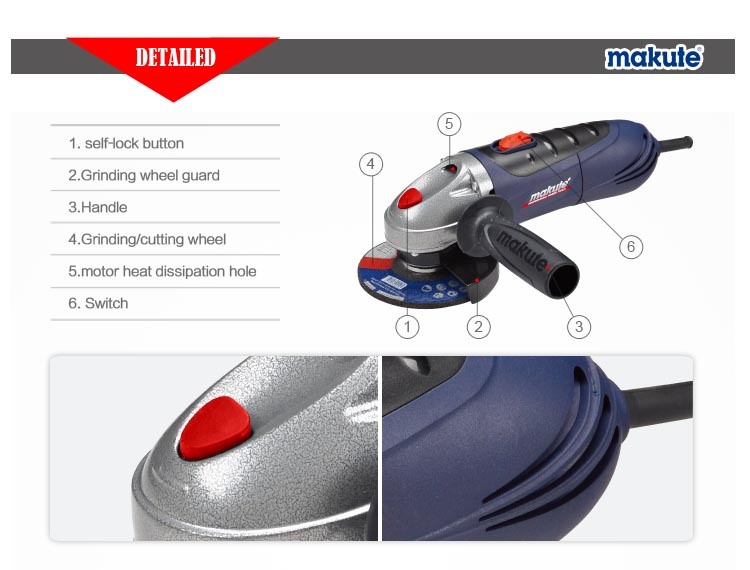 Makute 115mm Electric Angle Grinder (AG001)