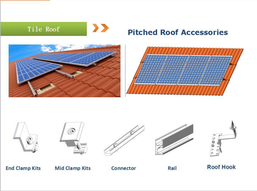 Aluminum Solar Mounting Brackets Hook for Tile Roof