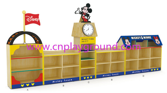 Low Price Mickey Shaped Toy Storage Cabinet for Preschool (HJ-6701)