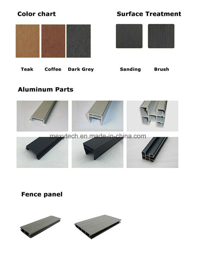 WPC Aluminum Fencing Panels Swimming Pool Fence for Balcony