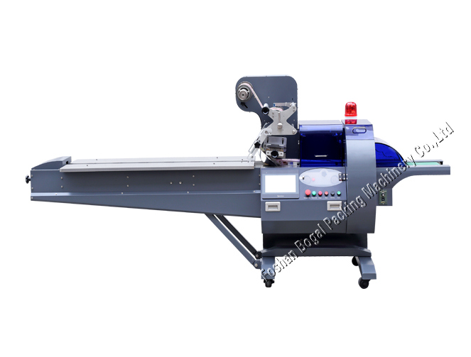 Full Automatic Film Bag Sealing and Wrapping Nitrogen Filling Big Pie Bread Flow Packing Machine Ald-450 600
