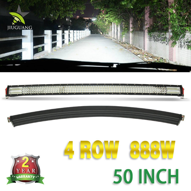 888W 8d 32 42 50 Inch 4X4 Driving Work CREE Offroad Quad 4 Row Curved LED Light Bar for Truck Jeep