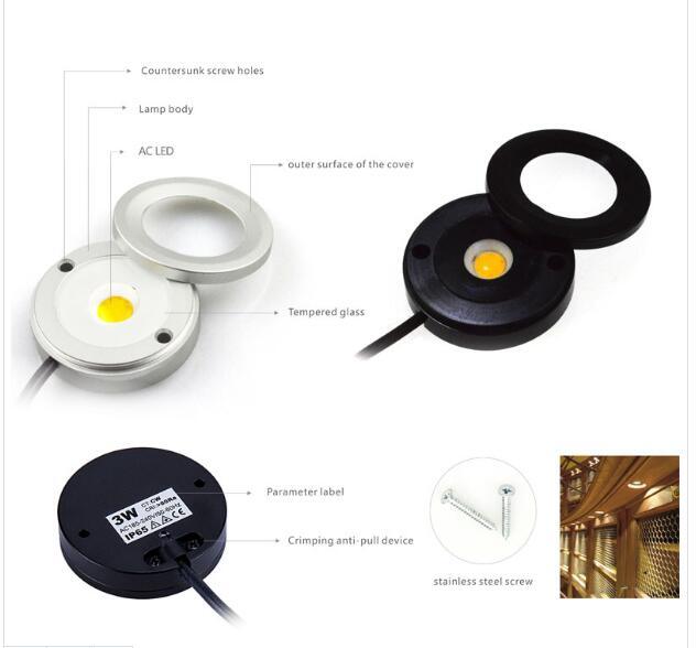 3W Inside COB LED Ceiling Light LED Down Lighting for Cabinet