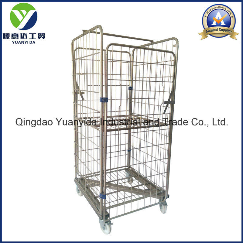 Z-Frame Zinc Plating Laundry Roll Container Storage Packing Trolley