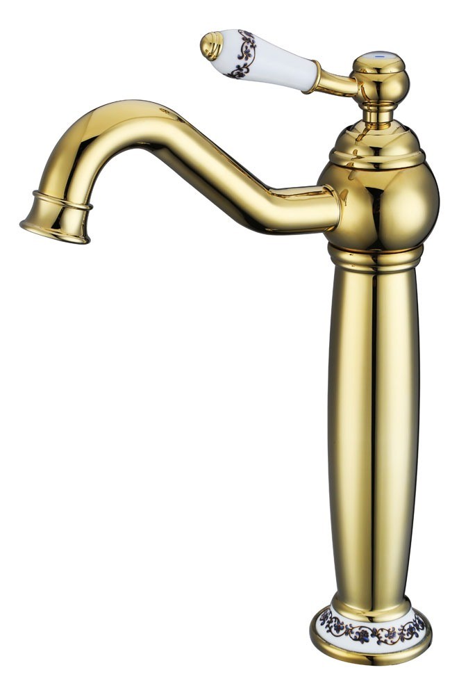 Ceramic Handle Brass Tall Water Tap