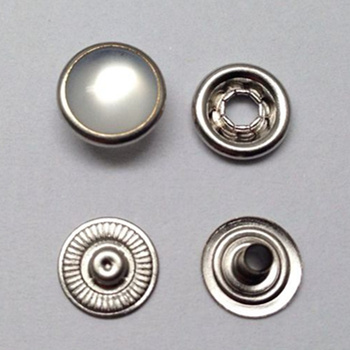 10mm Top Pearl 4 Part Metal Prong Snap Button for Garments