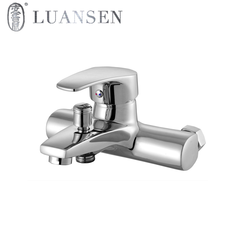 Luansheng Wholesale Wall Mounted Polished Brass Bathroom Bathtub Faucet