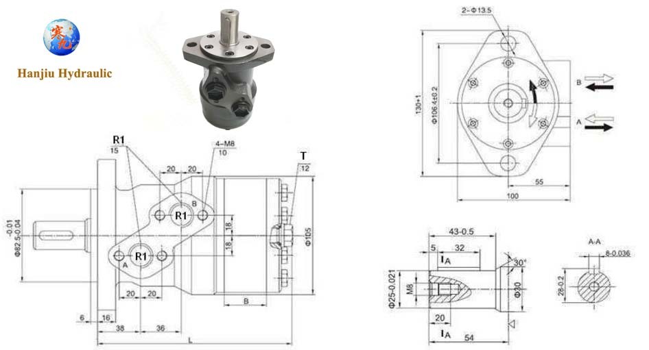 OMR/Bmr 160cc Orbit Hydraulic Motor for Tractor