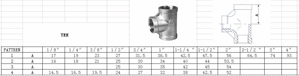 Stainless Steel Thread Equal Tee