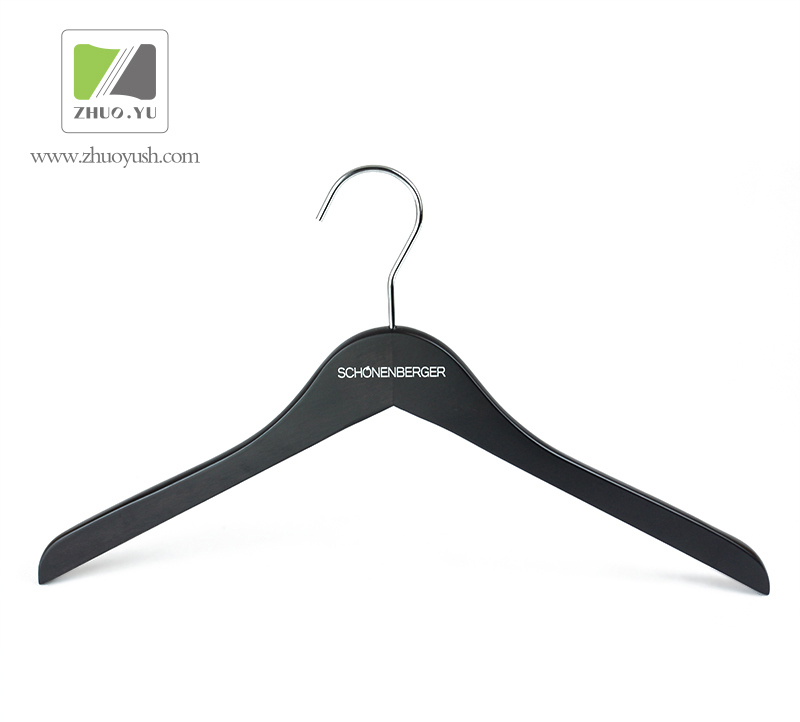 Matte Black Lotus Wood Shirt / Garment / Clothes Hangers with Logo