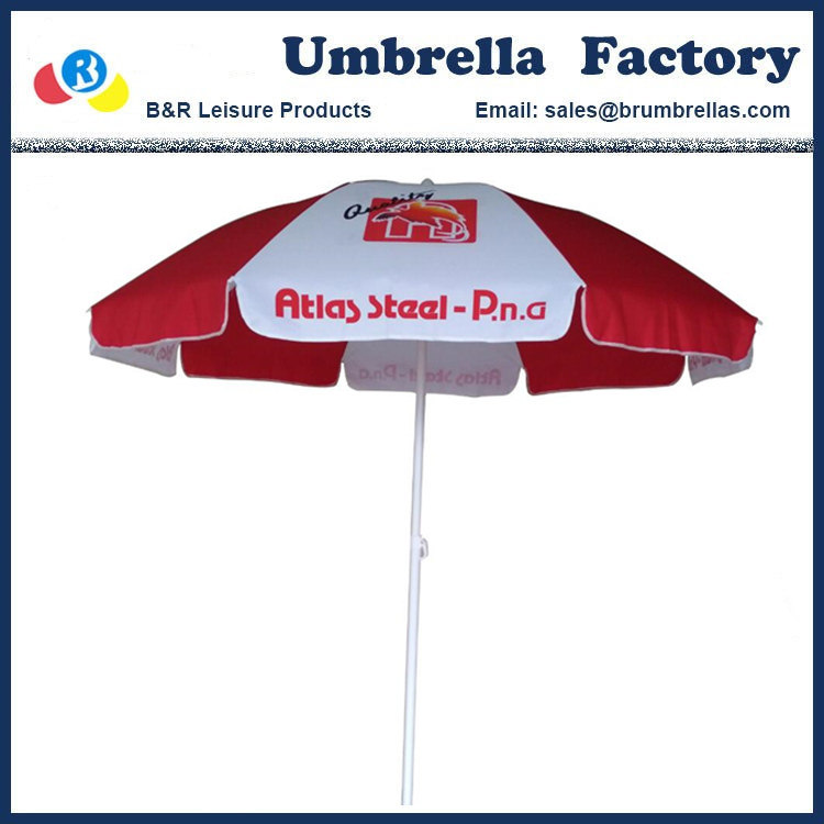 Strong Beach Umbrella with Logo Printed Polyester Parasol 200/180 Cm