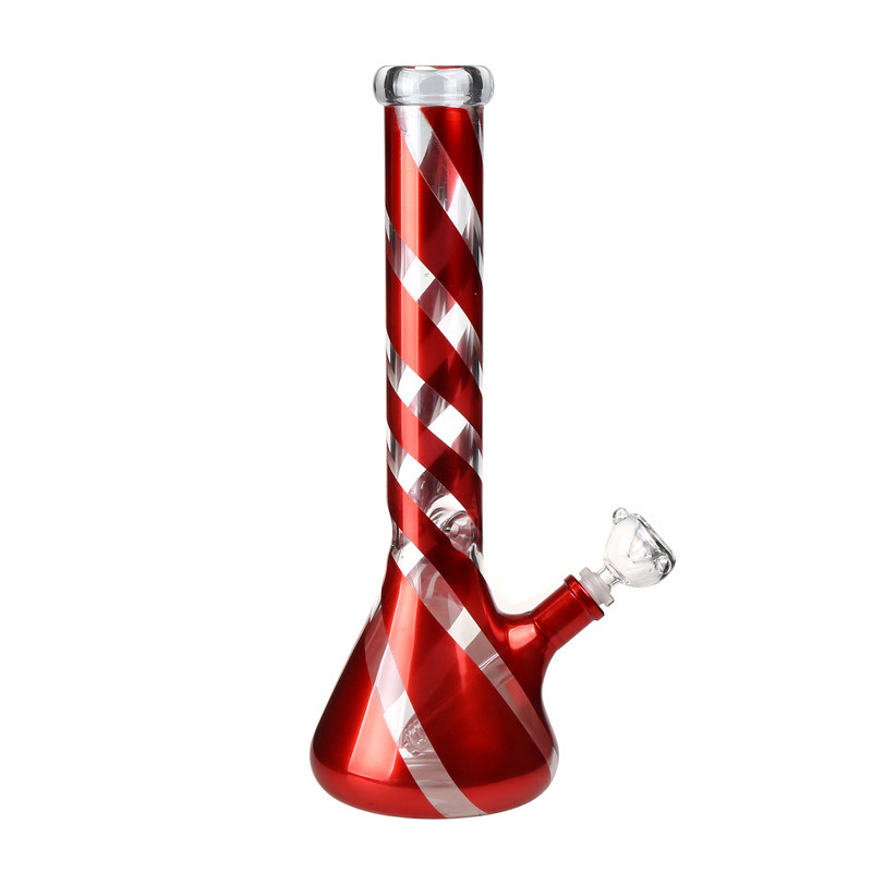 Glass Water Pipe Colorful Stripe Hookah Shisha Glass Smoking Pipe