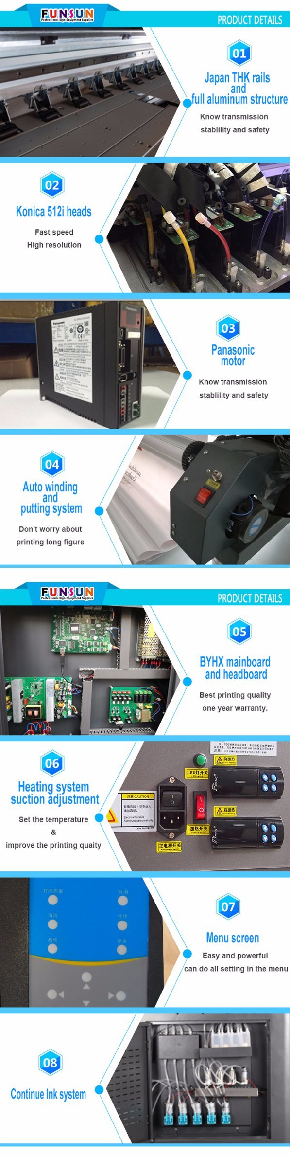 Funsunjet Fs-3208K 3.2m Price Flex Banner Printer (eight 512I heads, fast speed up to 240sqm/h)