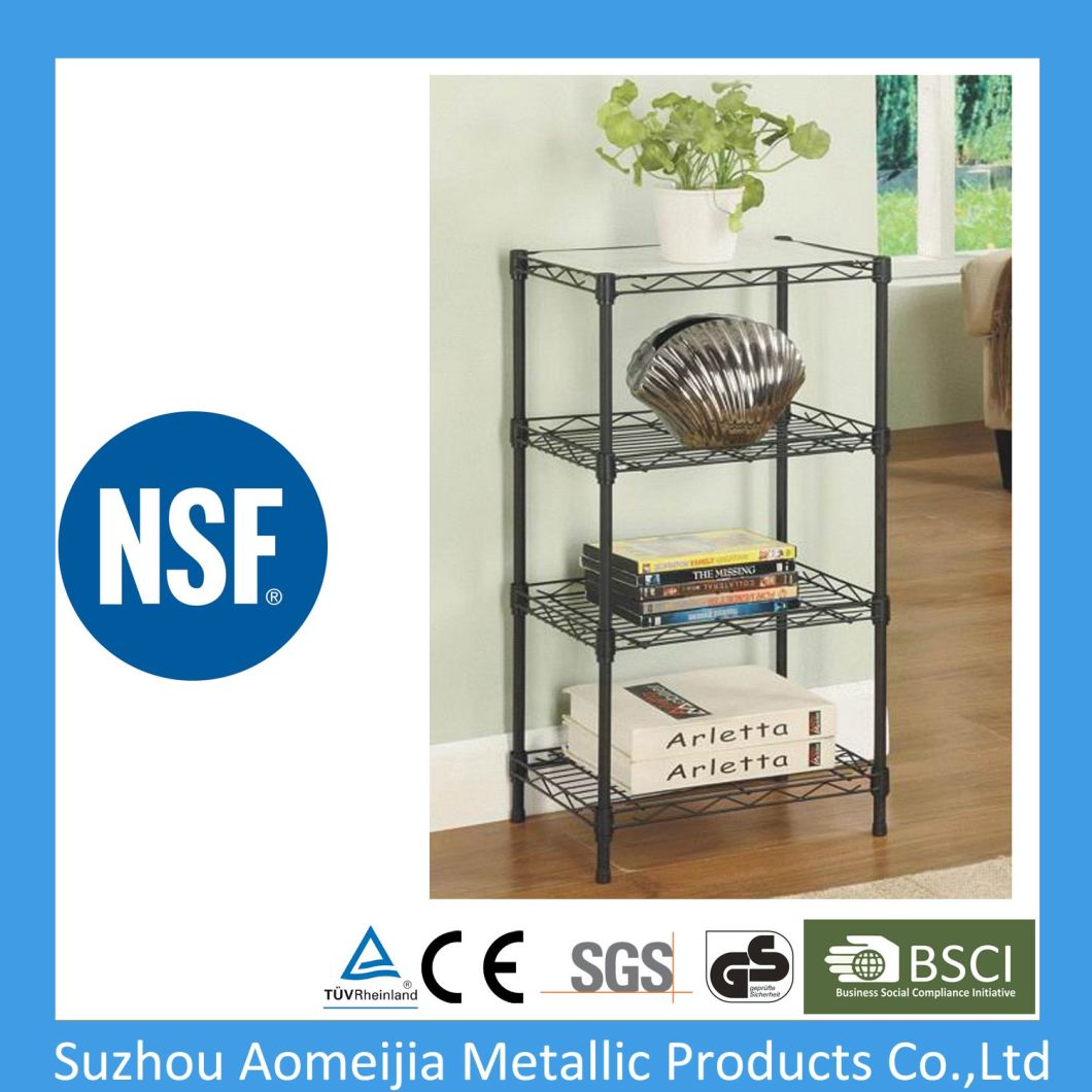 NSF Household Light Duty 4 Tiers Chrome Metal Wire Shelving