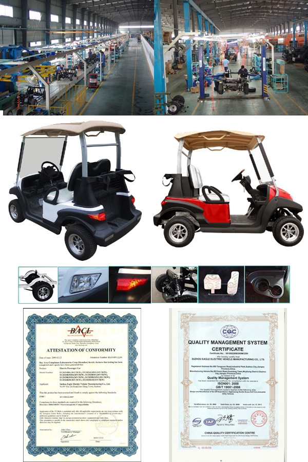 Four Wheel CE Approved New Designed Electric Golf Car with Aluminum Chassis Frame