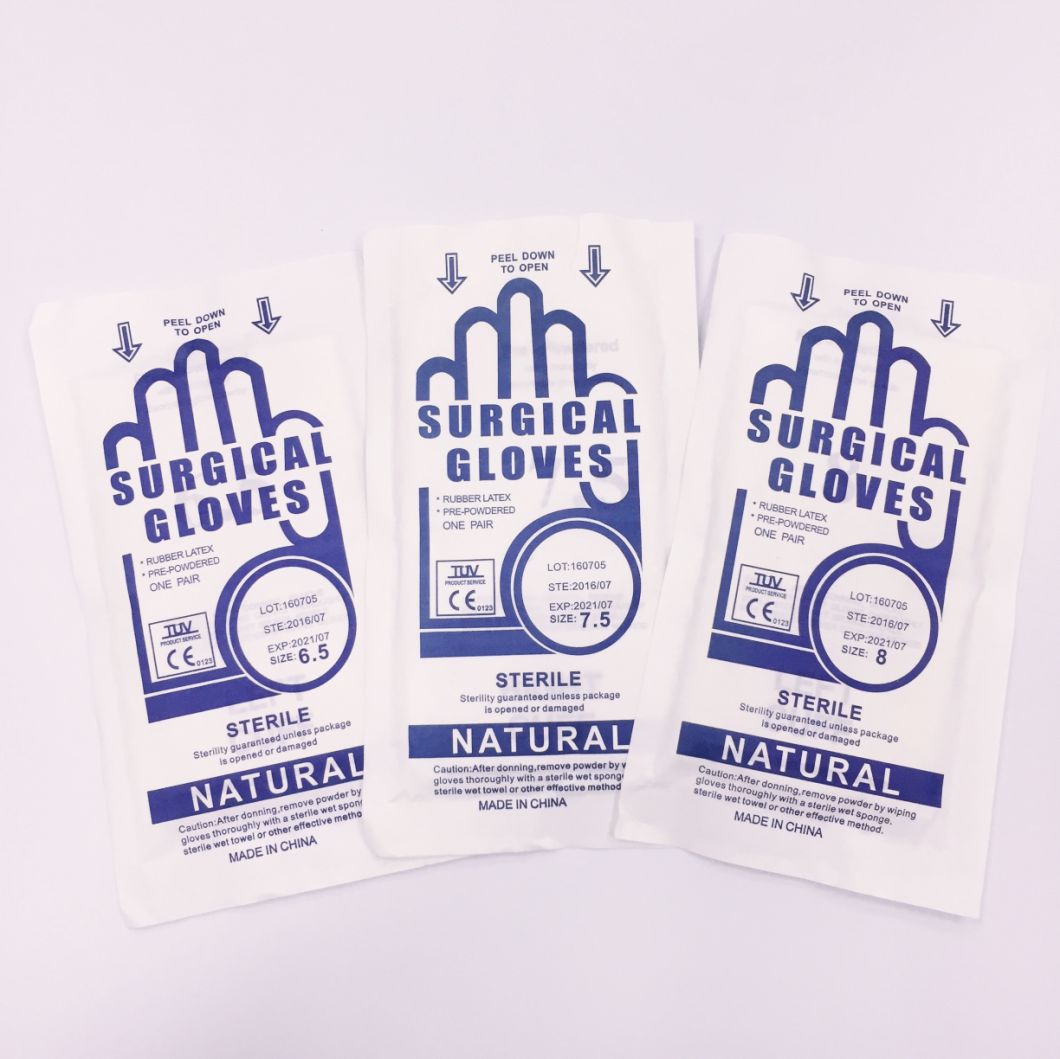 Disposable Medical Use Sterile Latex Surgical Gloves Powder