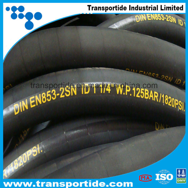 Factory SAE100 R1/1sn R2/2sn Flexible Industrial Hose/High Pressure Hydraulic Rubber Hoses