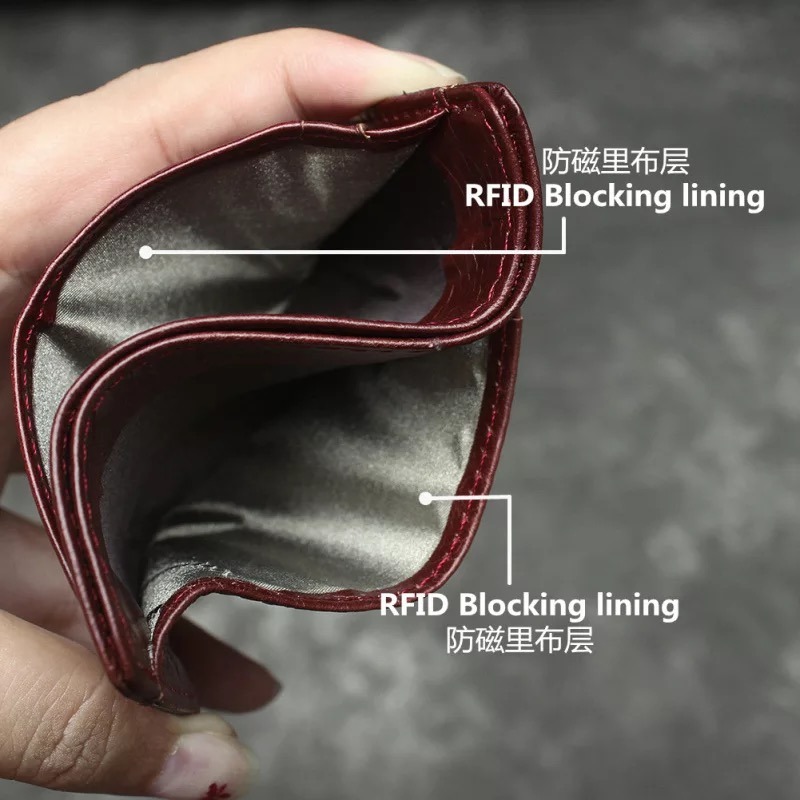 Premium Real Leather Slim Credit Card Holder Anti RFID Slim Mini Wallet