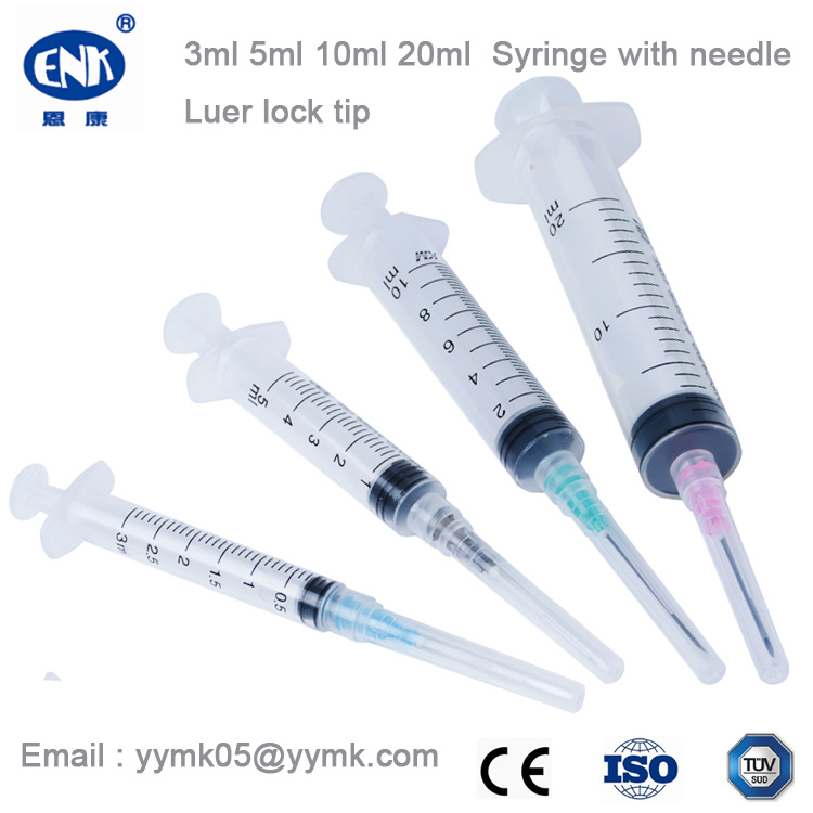 3ml 5ml 10ml 20ml Disposable Syringe with Needle Luer Lock / Luer Slip