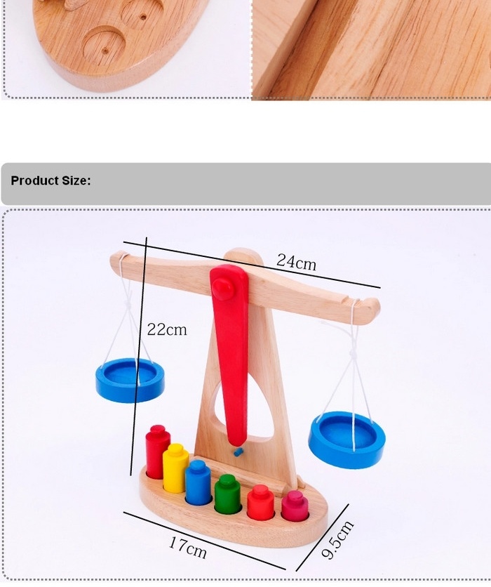 Montessori Wooden Children Educational Toy Balancing Scales