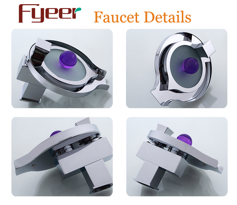 Fyeer Hot Sale Bathroom LED Waterfall Basin Faucet