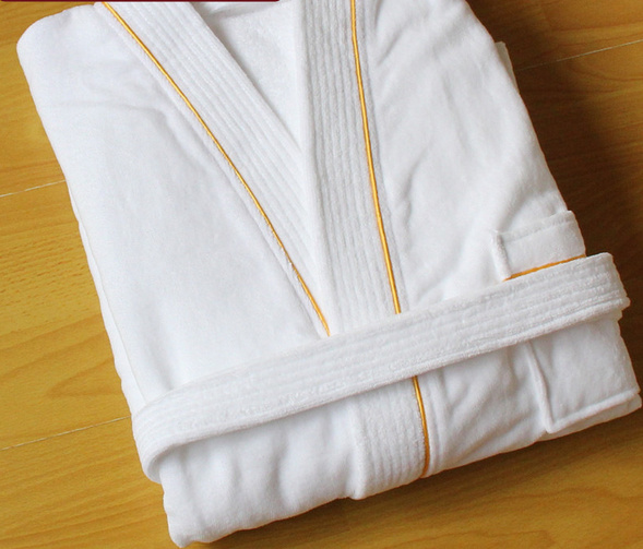 Wholesale Hotel White Cotton Women Velvet Terry Bathrobe