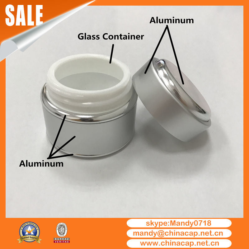 Wholesale 7g Face Cream Mockup Glass Jar with Aluminum Lid
