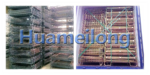 Warehouse Collapsible Customed Hot DIP Zinc Wire Mesh Storage Cage