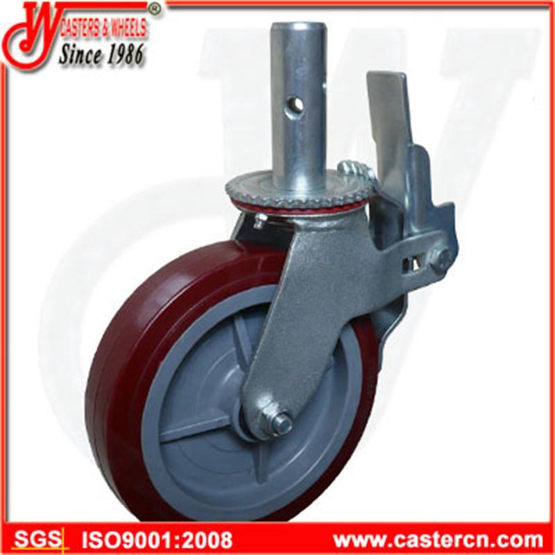 200mm PU on PP Scaffolding Caster with 1-3/8 Stem