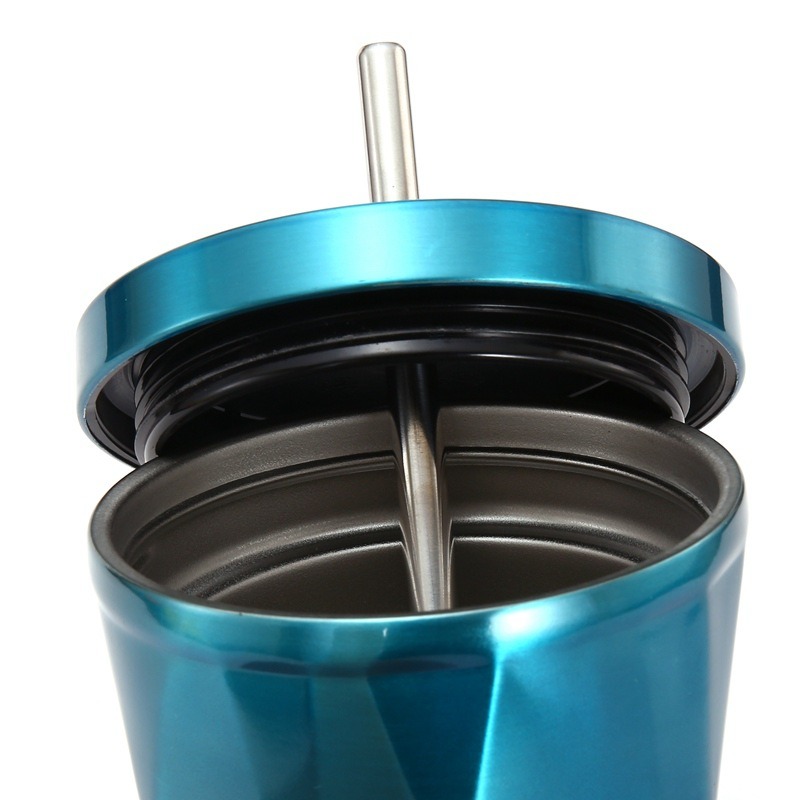 Irregular Drinking Straw Water Cup Double Stainless Steel Ice Cup Coffee Cup