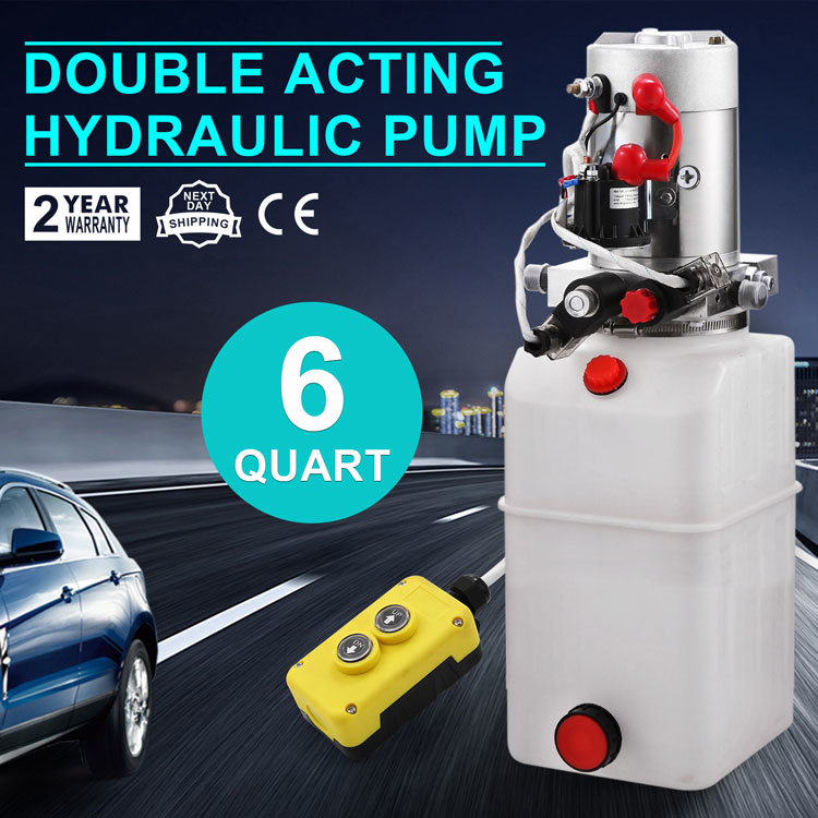 12V 6 Quart Car Lift Hydraulic Plastic Pump Power Unit