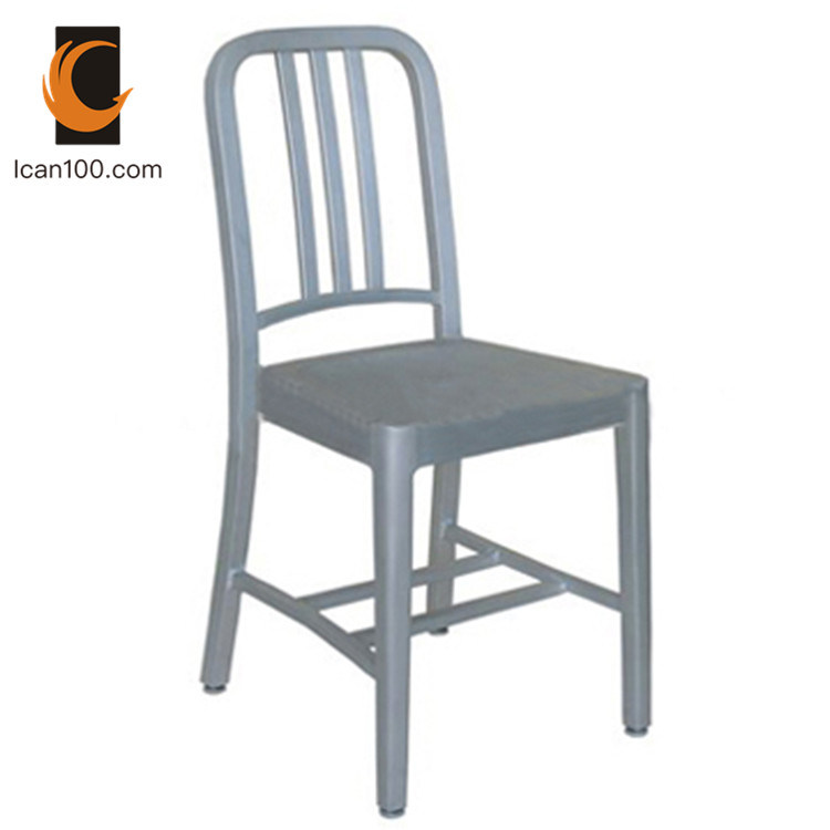 Oxidation Aluminum Surface Treatment Outdoor Restaurant Dining Strong Brushed Navy Side Chair